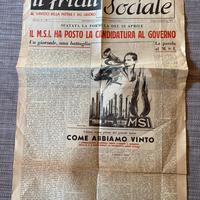 Giornale vintage Il Friuli Sociale del 1952