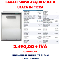 LAVASTOVIGLIE 50X50 ACQUA PULITA USATA IN FIERA