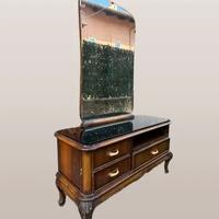 Specchiera vintage con piano in marmo scuro