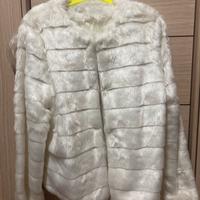 Giacca pelosa donna taglia L bianco