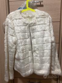 Giacca pelosa donna taglia L bianco