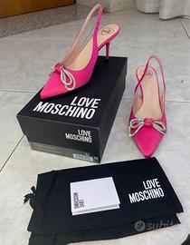Scarpe mischino tacchi rosa con fiocco