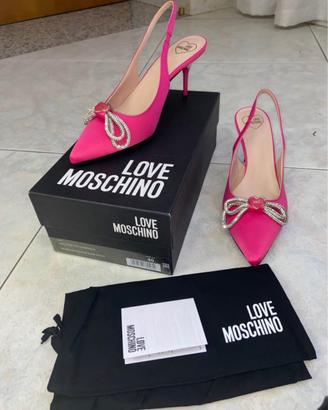 Scarpe mischino tacchi rosa con fiocco