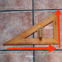 Squadra vintage legno, tagliacarte, Promessi sposi