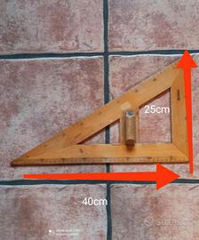 Squadra vintage legno, tagliacarte, Promessi sposi