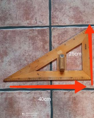 Squadra vintage legno, tagliacarte, Promessi sposi