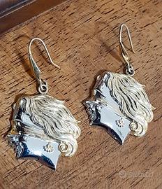 orecchini donna argento 925 placcati oro dea benda
