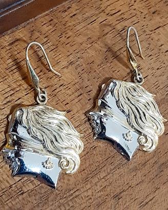 orecchini donna argento 925 placcati oro dea benda