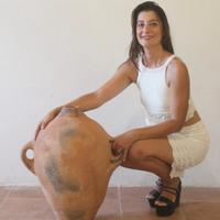 antica anfora biansata terracotta cordiforme cotto
