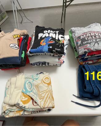 Lotto vestiti bambino 116 cm