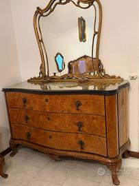 Comò Con Specchio + Comodoni Anni 50 Chippendale