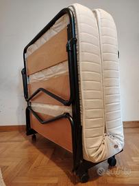 Branda 80x190 cm, doghe legno, materasso sp. 14 cm