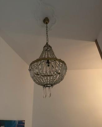 Lampadario a mongolfiera con cristalli