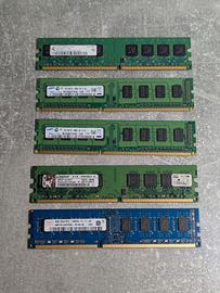 Lotto 5 Banchi RAM Misti (DDR2/DDR3) - Da Testare