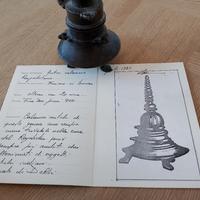 Antico calamaio Rajashstano con carta di identità 