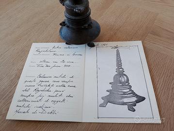 Antico calamaio Rajashstano con carta di identità 