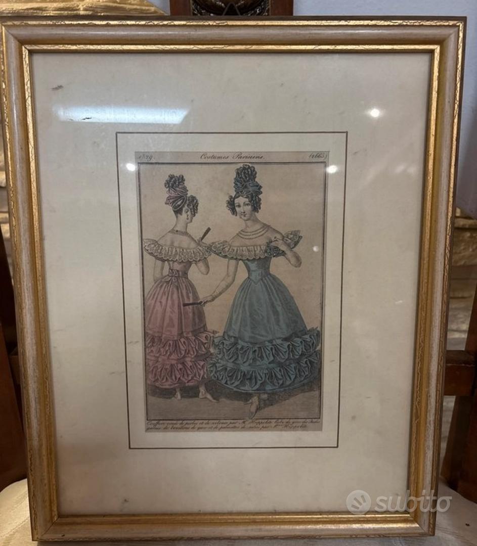 Stampa d’epoca costumes parisiens 1829 - Arredamento e Casalinghi In ...