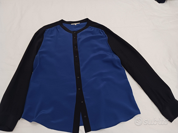 Camicia seta 100% donna bluette