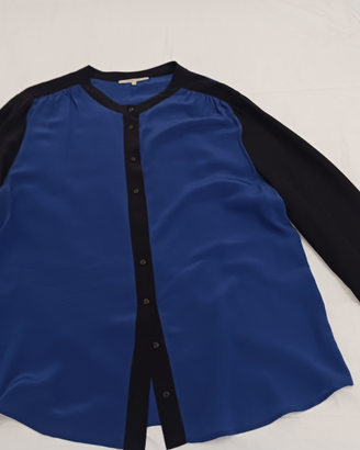 Camicia seta 100% donna bluette