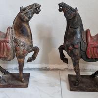 Coppia cavalli in stile Tang inizio XIX secolo