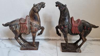 Coppia cavalli in stile Tang inizio XIX secolo
