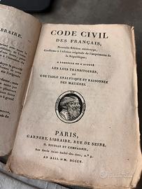 Codice napoleonico francese 1805 antico libro