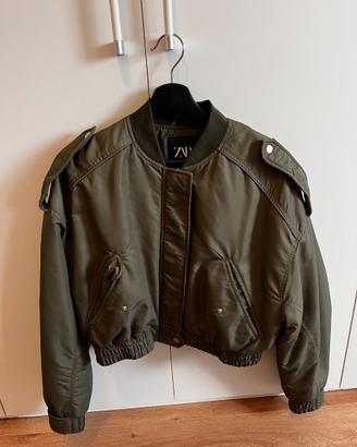 Giubbotto ZARA bomber uno verde salvia donna S