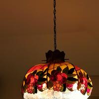 lampadario in resina tipo liberty, anni 70