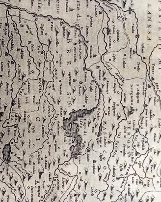 antica mappa di Bergamo  e Brescia rarissima 