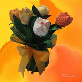 Vaso con tulipani handmade