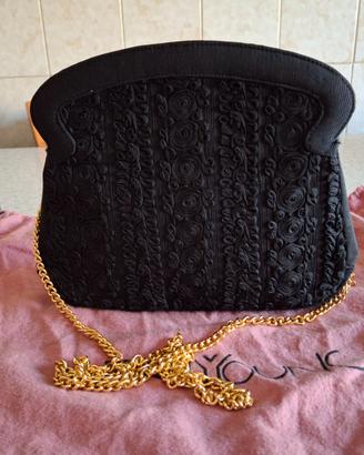 Borsa elegante vintage in macrame' nera