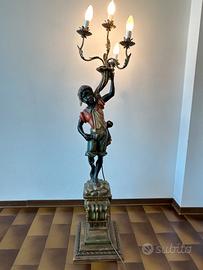 Lampada moro veneziano statua scultura in legno