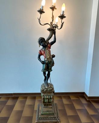 Lampada moro veneziano statua scultura in legno