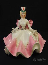 Statuina dama vittoriana anni '50 in porcellana