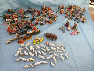 Presepe artigianale completo 117 statue piu case