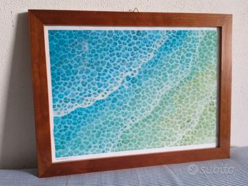 Quadri ad acquerello con soggetto onde