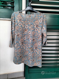 Maglietta in maglina laminata con maniche a tre qu