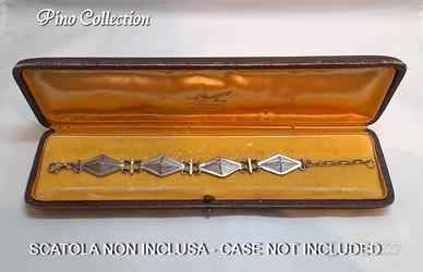 Bracciale Fatto a Mano In Metallo Argentato Rombi
