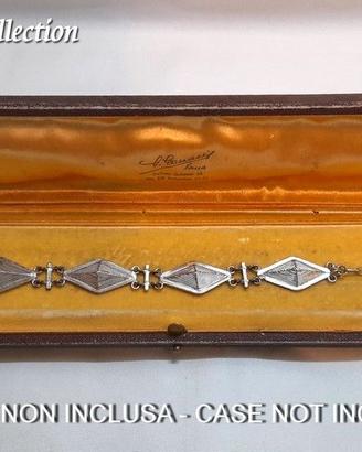 Bracciale Fatto a Mano In Metallo Argentato Rombi
