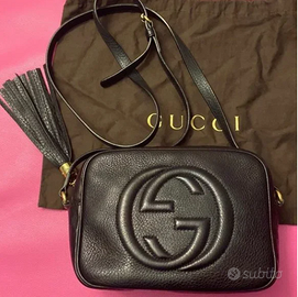 Gucci Soho Borsa Nera Disco con Inserto