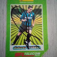 scheda telefonica di Roberto Baggio autografata