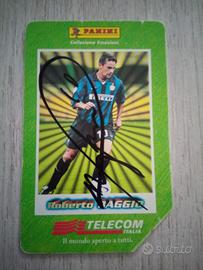 scheda telefonica di Roberto Baggio autografata