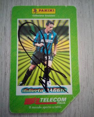 scheda telefonica di Roberto Baggio autografata