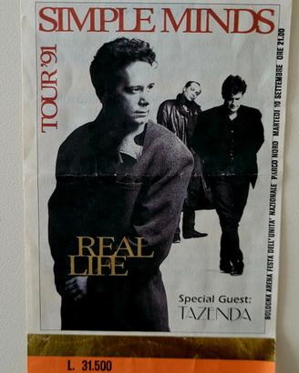Ticket collezione Simple Minds Tour 1991