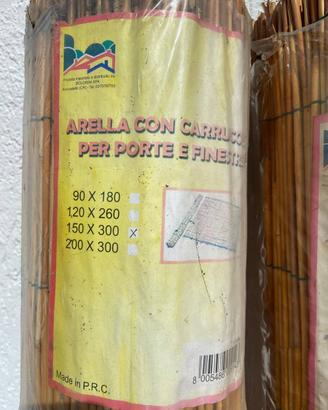 Due tende arella in bamboo con carrucola