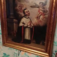 Dipinto del 600 di un Santo in visione angelica