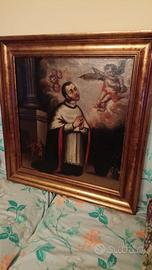 Dipinto del 600 di un Santo in visione angelica