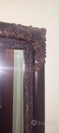 specchio cornice e legno 160 x 50