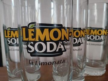 4 VECCHI BICCHIERI LEMONSODA VINTAGE 