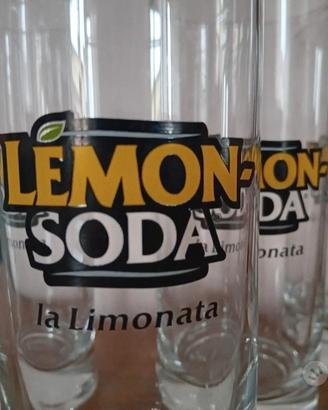 4 VECCHI BICCHIERI LEMONSODA VINTAGE 